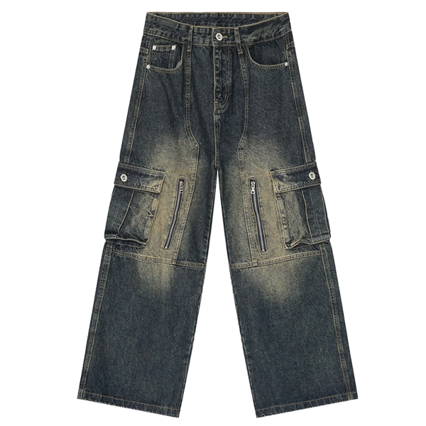 Vintage Cargo Pocket Utility Jeans